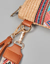 Geometric Straw Weave Crossbody Bag