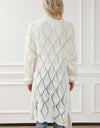 Openwork Open Front Dropped Shoulder Cardigan