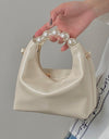 Adored PU Leather Pearl Handbag