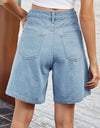 High Waist Denim Shorts with Pockets