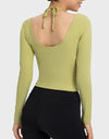 Halter Neck Long Sleeve Sporty Top