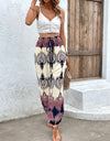 Printed Smocked High Waist Pants