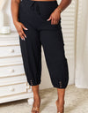 Decorative Button Cropped Pants