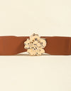 Flower Alloy Buckle Elastic Belt