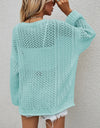 Openwork Button Front Cardigan