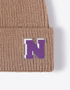 Letter N Patch Cuffed Knit Beanie