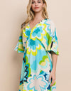 ODDI Floral Printed Slit Maxi Dress