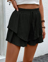 Tied Layered High Waist Shorts