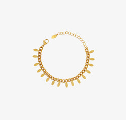 Titanium Steel Leaf Charm Bracelet