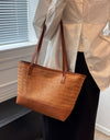 PU Leather Straps Large Tote Bag