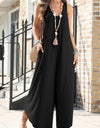 Lovelet Pocketed Scoop Neck Wide Leg Jumpsuit