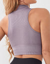 Mock Neck Ribbed Sports Tank