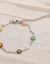 Flower & Cross Stainless Steel Bracelet