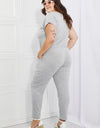 Culture Code Comfy Days Full Size Boat Neck Jumpsuit in Grey