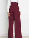 Tie Front Paperbag Wide Leg Pants