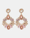 Zinc Alloy Frame Glass Stone Dangle Earrings