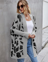 Leopard Pattern Fuzzy Cardigan