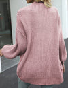 Drop Shoulder Balloon Sleeve Cardigan
