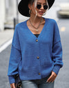 Button-Up Dropped Shoulder Cardigan
