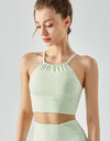 Crisscross Gathered Detail Cropped Sports Cami