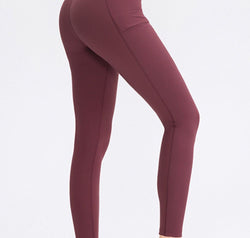 Wide Waistband Slim Fit Long Sports Pants with Pocket