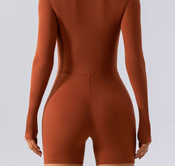 Half Zip Long Sleeve Active Romper