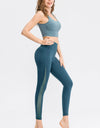 Wide Waistband Slim Fit Long Sports Pants