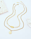 Gold-Plated Double-Layered Pendant Necklace