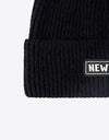 NEWYORK Patch Rib-Knit Cuffed Beanie