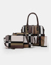 4-Piece Color Block PU Leather Bag Set