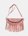 Fringed PU Leather Sling Bag