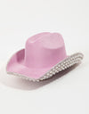 Fame Pave Rhinestone Pearl Trim Cowboy Hat