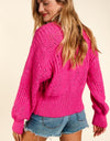 Haptics Full Size Button Down Crop Long Sleeve Cardigan