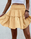 Smocked Waist Frill Trim Skirt