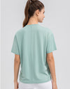 Round Neck Short Sleeve Active Top