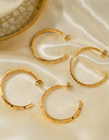 Zircon 18K Gold-Plated C-Hoop Earrings