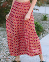 Geometric Elastic Waist Tiered Skirt