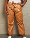 HEYSON Powerful You Full Size Faux Leather Paperbag Waist Pants