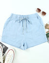 Drawstring Elastic Waist Pocket Shorts