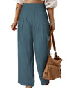 Smocked High Waist Wide Leg Pants