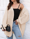 Open Front Dropped Shoulder Longline Cardigan