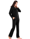 Collared Neck Long Sleeve Loungewear Set with Pockets