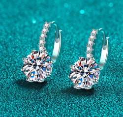 4 Carat Moissanite 925 Sterling Silver Earrings