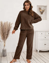 Ivy Lane Teddy Long Sleeve Top and Pants Lounge Set