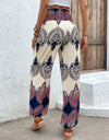 Printed Smocked High Waist Pants