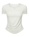 Notched Short Sleeve Active T-Shirt