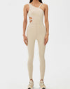 Cutout Asymmetrical Neck Active Jumpsuit