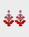 Flower Shape Rhinestone Alloy Dangle Earrings