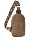 Random Pattern Adjustable Strap PU Leather Sling Bag