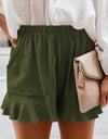 Full Size Ruffled Elastic Waist Shorts